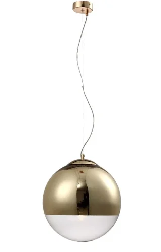 Светильник подвесной HELADO SP1 D300 GOLD Crystal Lux прозрачный на 1 лампу, основание золотое в стиле современный шар фото 2